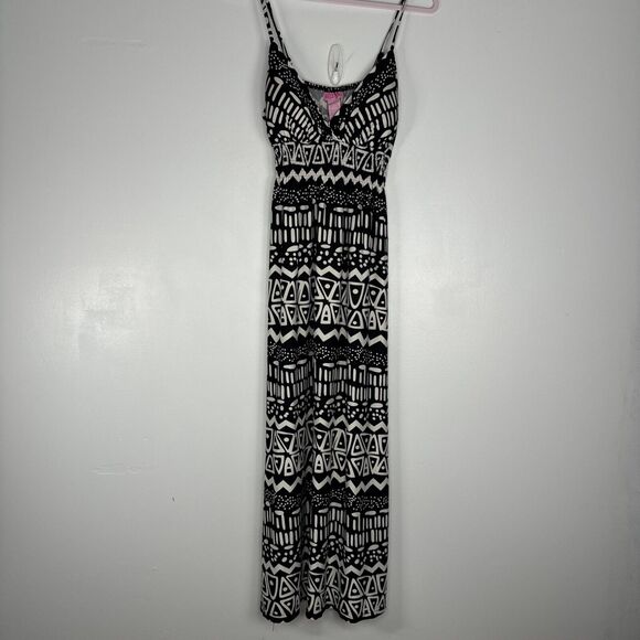 She’s Cool Dresses & Skirts - Geometric Black & White Maxi Dress Sundress Sz Large